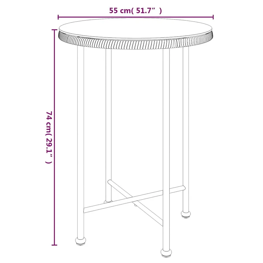 Ensemble à manger de jardin 3 pcs Résine tressée - 11