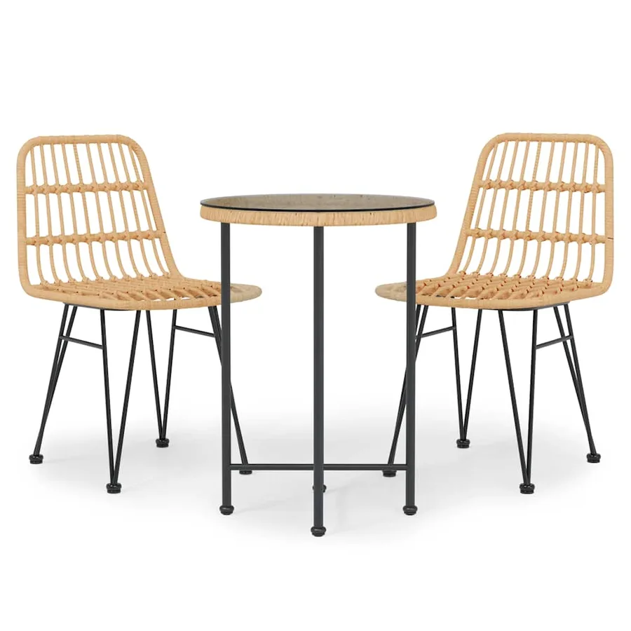 Ensemble à manger de jardin 3 pcs Résine tressée - 2