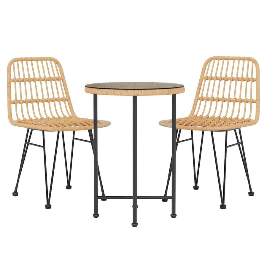 Ensemble à manger de jardin 3 pcs Résine tressée - 3