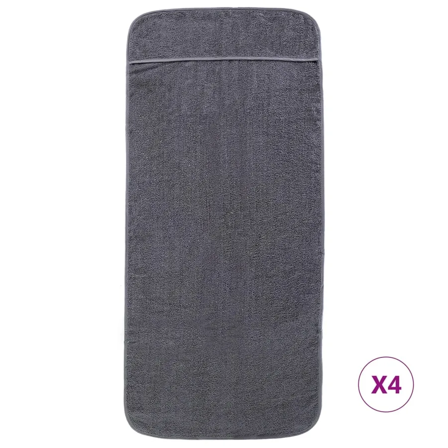 Serviettes de plage 4 pcs anthracite 60x135 cm tissu 400 GSM - 3