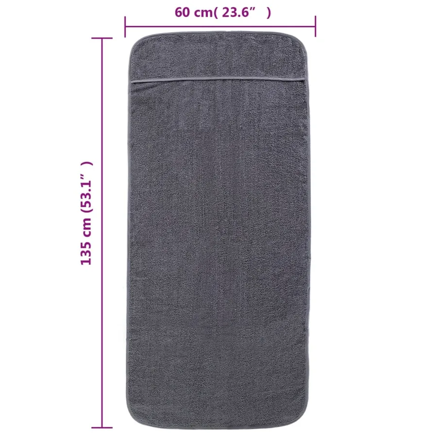 Serviettes de plage 4 pcs anthracite 60x135 cm tissu 400 GSM - 8