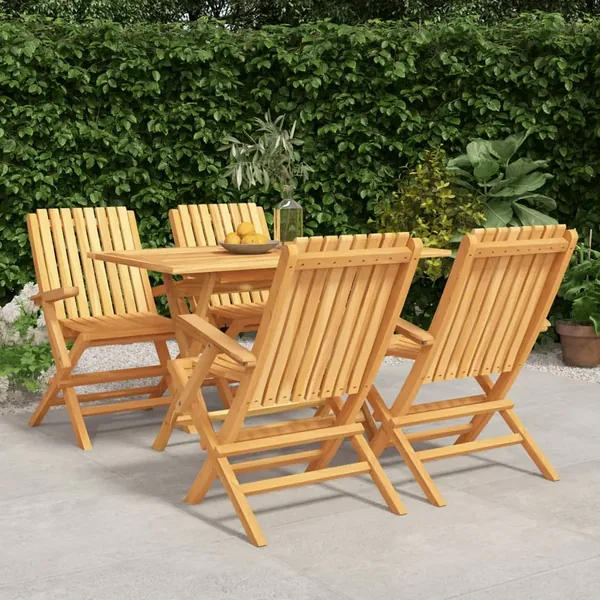 Ensemble à manger de jardin 5 pcs Bois de teck massif
