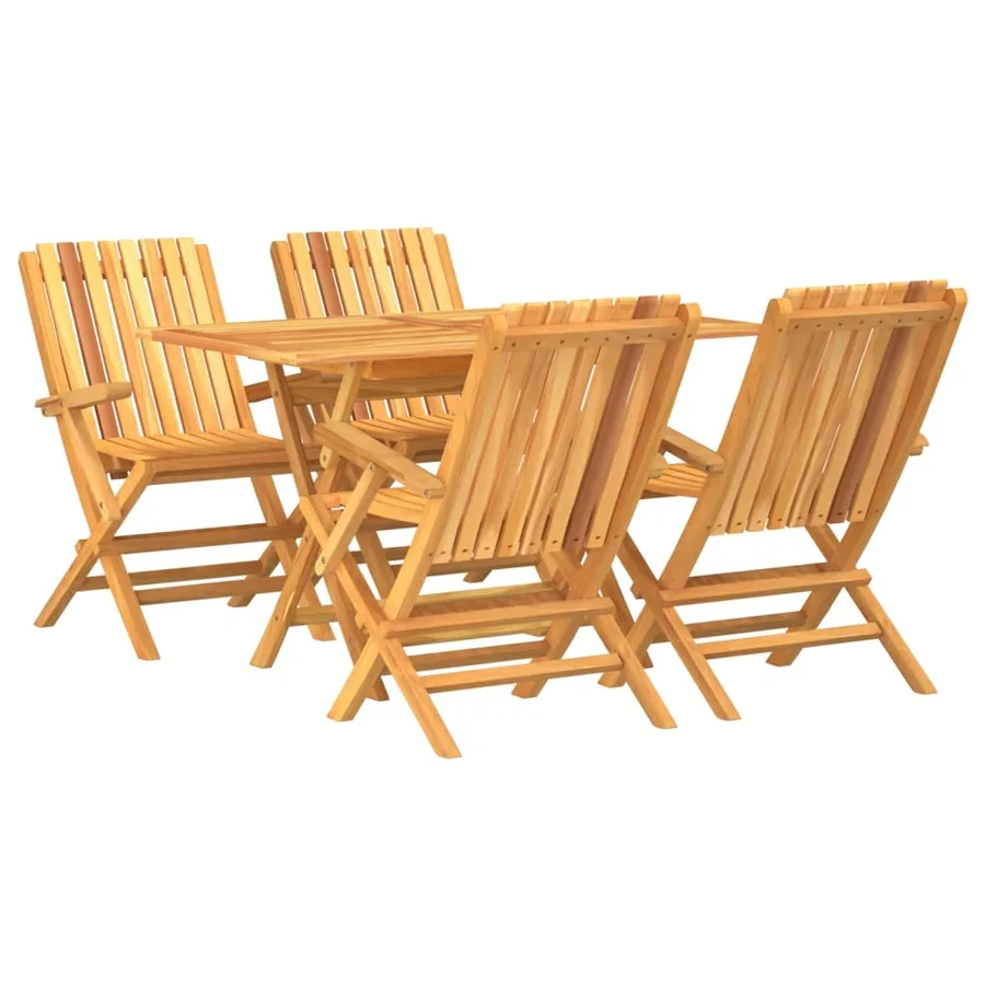 Ensemble à manger de jardin 5 pcs Bois de teck massif - 2