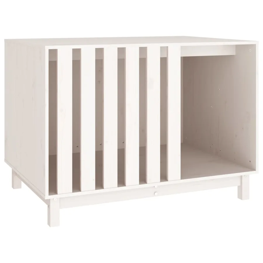 Niche pour chien Blanc 100x70x72 cm Bois de pin massif - 2