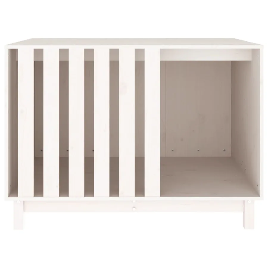 Niche pour chien Blanc 100x70x72 cm Bois de pin massif - 4