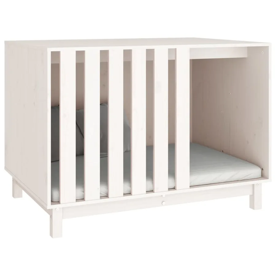 Niche pour chien Blanc 100x70x72 cm Bois de pin massif - 6
