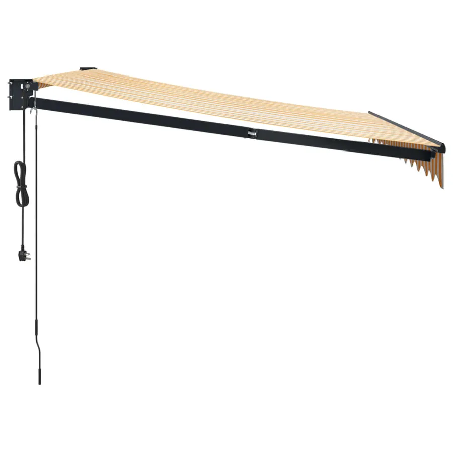 Auvent rétractable automatique jaune et blanc 3x2,5 m - 6