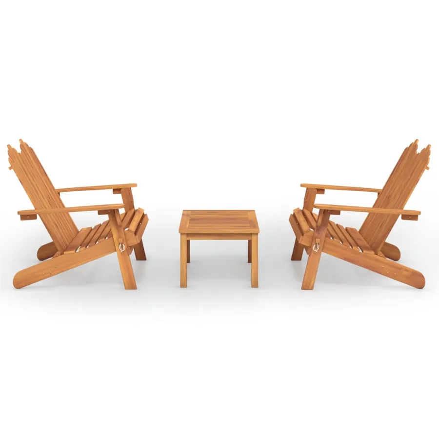 Ensemble de salon de jardin Adirondack 3 pcs bois acacia solide - 2