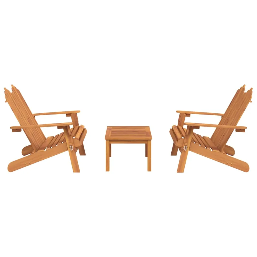 Ensemble de salon de jardin Adirondack 3 pcs bois acacia solide - 3