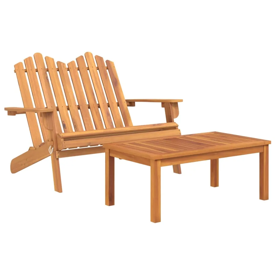 Ensemble de salon de jardin Adirondack 3 pcs bois acacia solide - 4