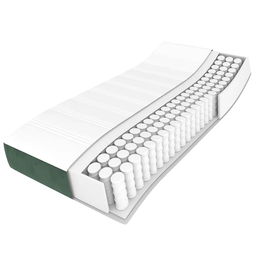Sommier à lattes de lit avec matelas Vert foncé 100x200 cm - 11
