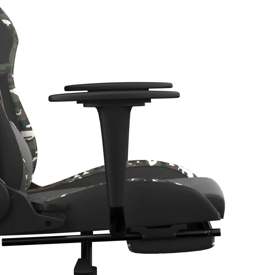 Chaise de jeu avec repose-pied Noir et camouflage Similicuir - 11