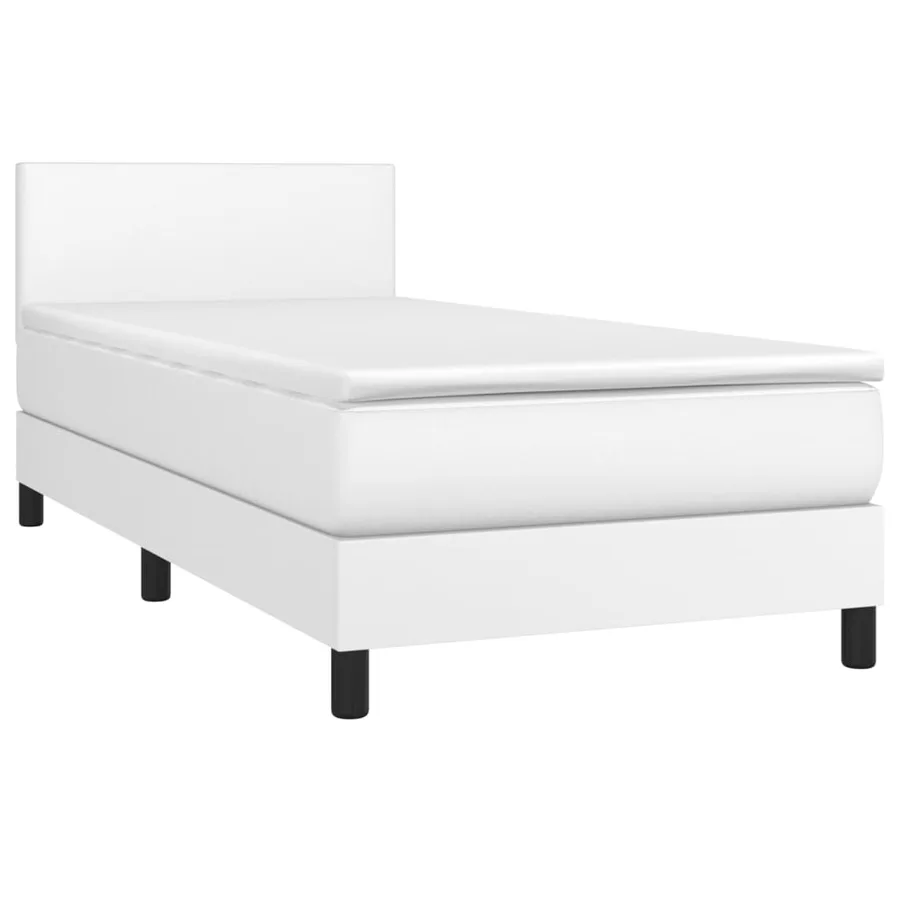 Sommier à lattes de lit avec matelas Blanc 100x200cm Similicuir - 3
