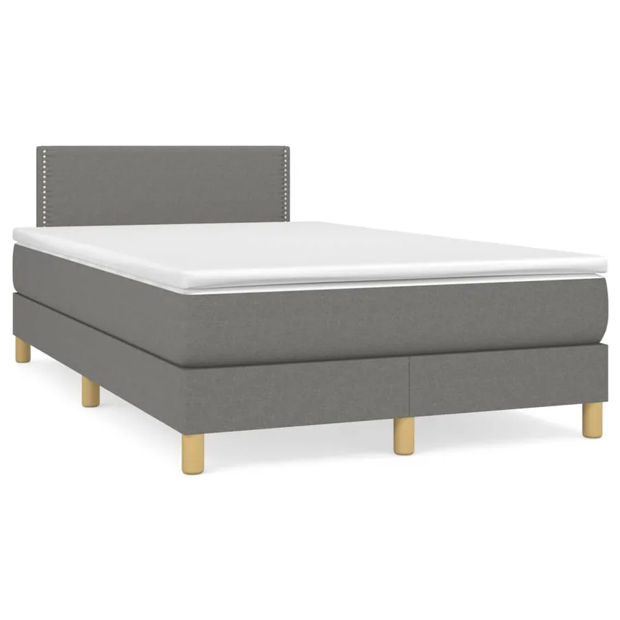 Sommier à lattes de lit avec matelas Gris foncé 120x200cm Tissu - 2