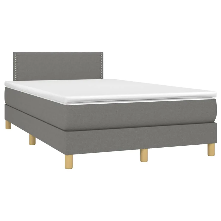 Sommier à lattes de lit avec matelas Gris foncé 120x200cm Tissu - 3