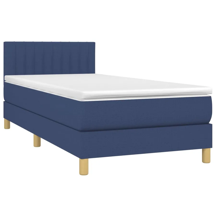 Sommier à lattes de lit avec matelas Bleu 80x200 cm Tissu - 3