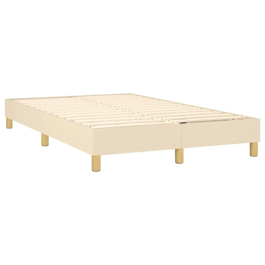 Sommier à lattes de lit avec matelas Crème 120x200 cm Tissu - 4