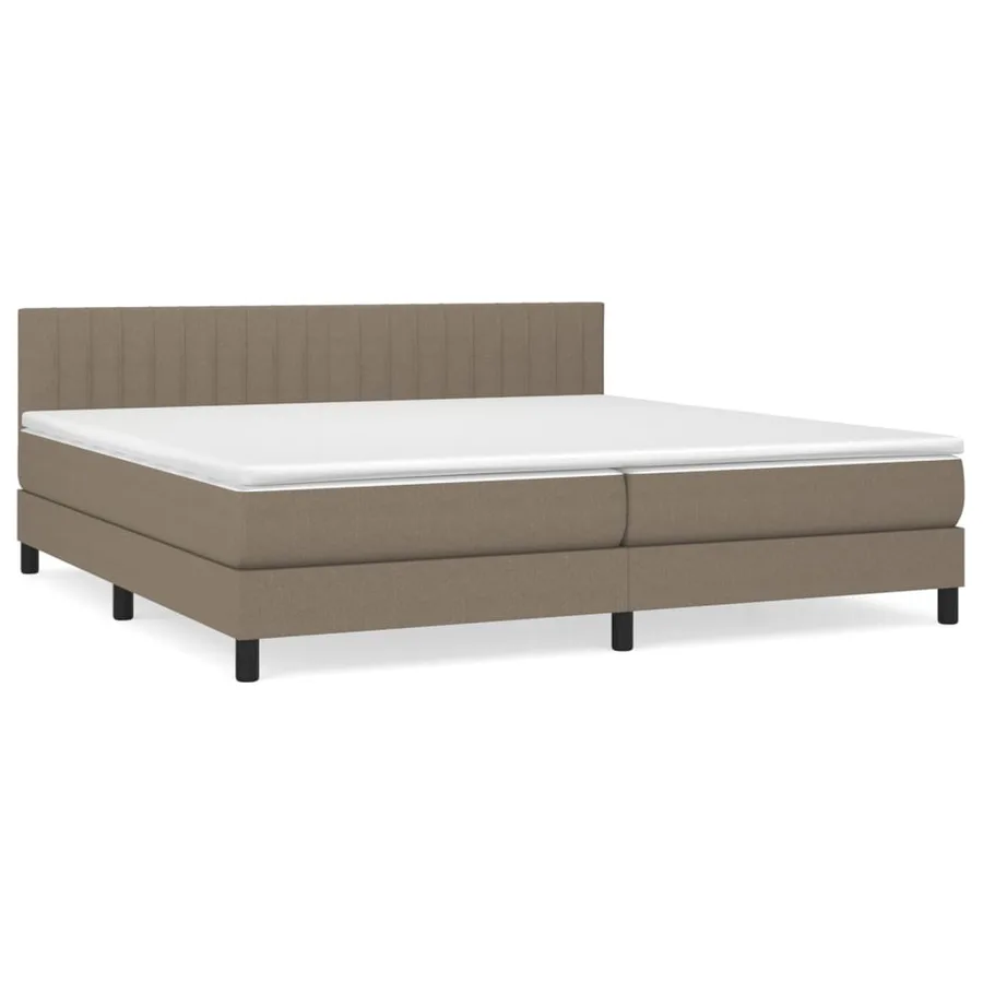 Sommier à lattes de lit avec matelas Taupe 200x200 cm Tissu - 2