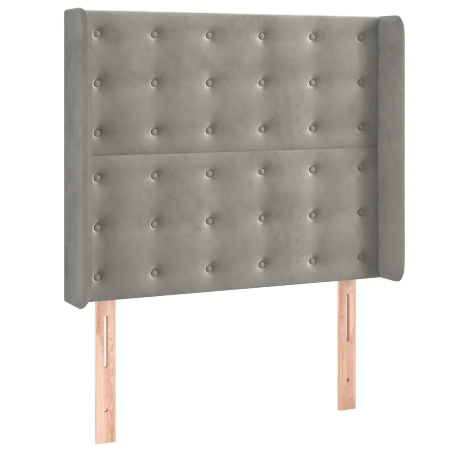 Sommier à lattes de lit matelas LED Gris clair 80x200cm Velours - 7