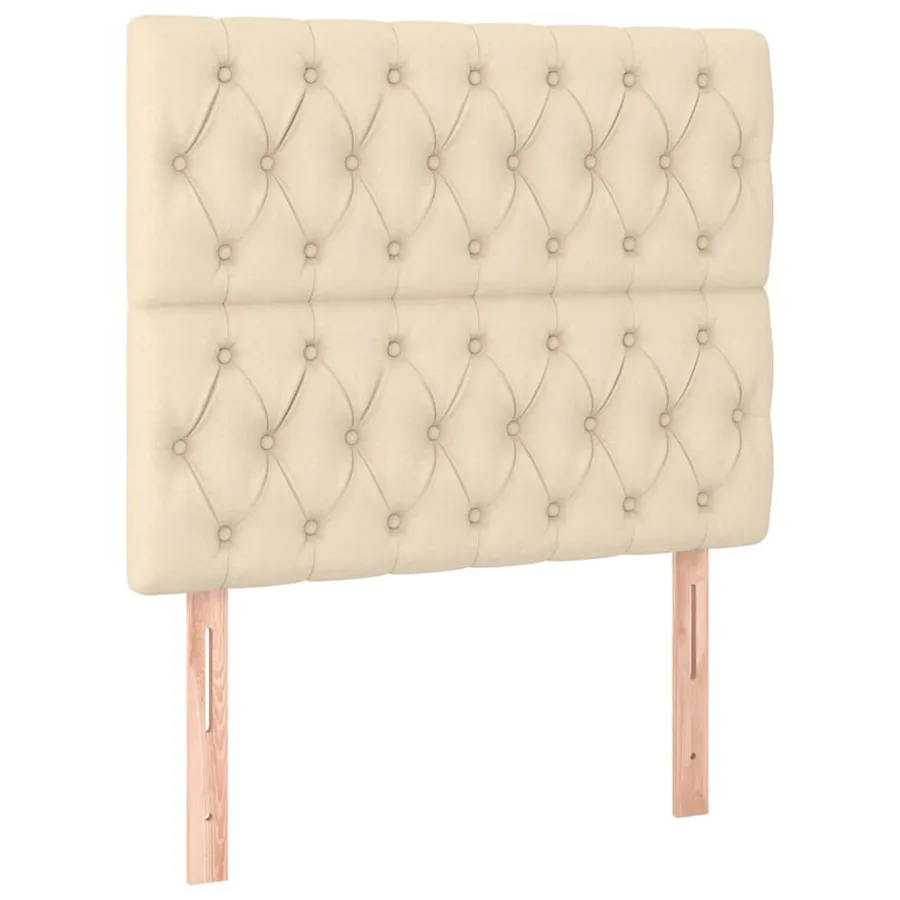 Sommier à lattes de lit avec matelas Crème 100x200 cm Tissu - 5