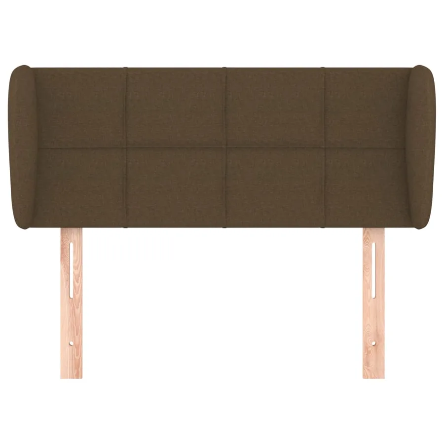 Tête de lit avec oreilles Marron foncé 93x23x78/88 cm Tissu - 3