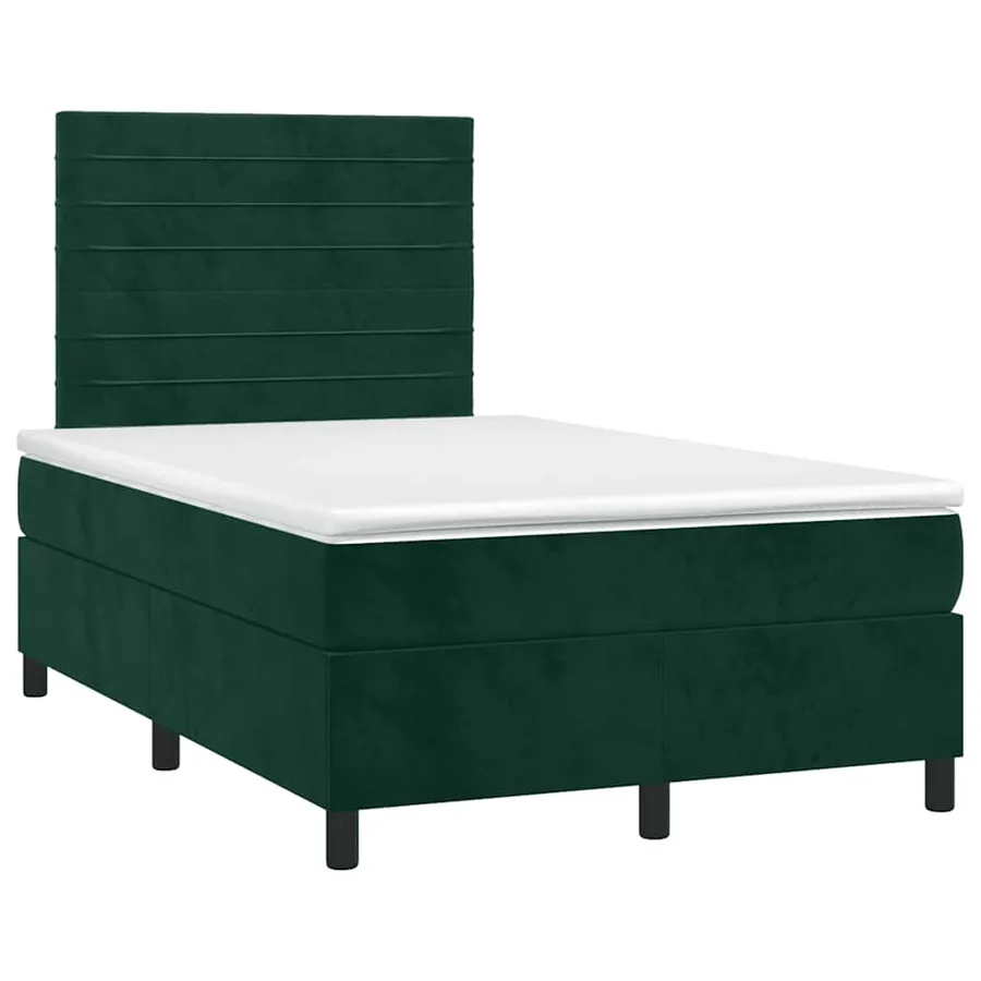 Sommier à lattes de lit avec matelas LED Vert foncé 120x200 cm - 3