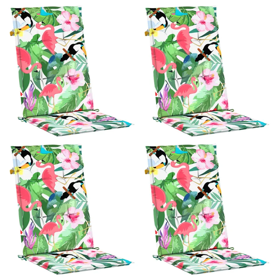 Coussins de chaise à dossier haut lot de 4 multicolore tissu - 3