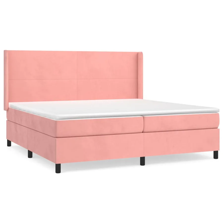 Sommier à lattes de lit avec matelas Rose 200x200 cm Velours - 2