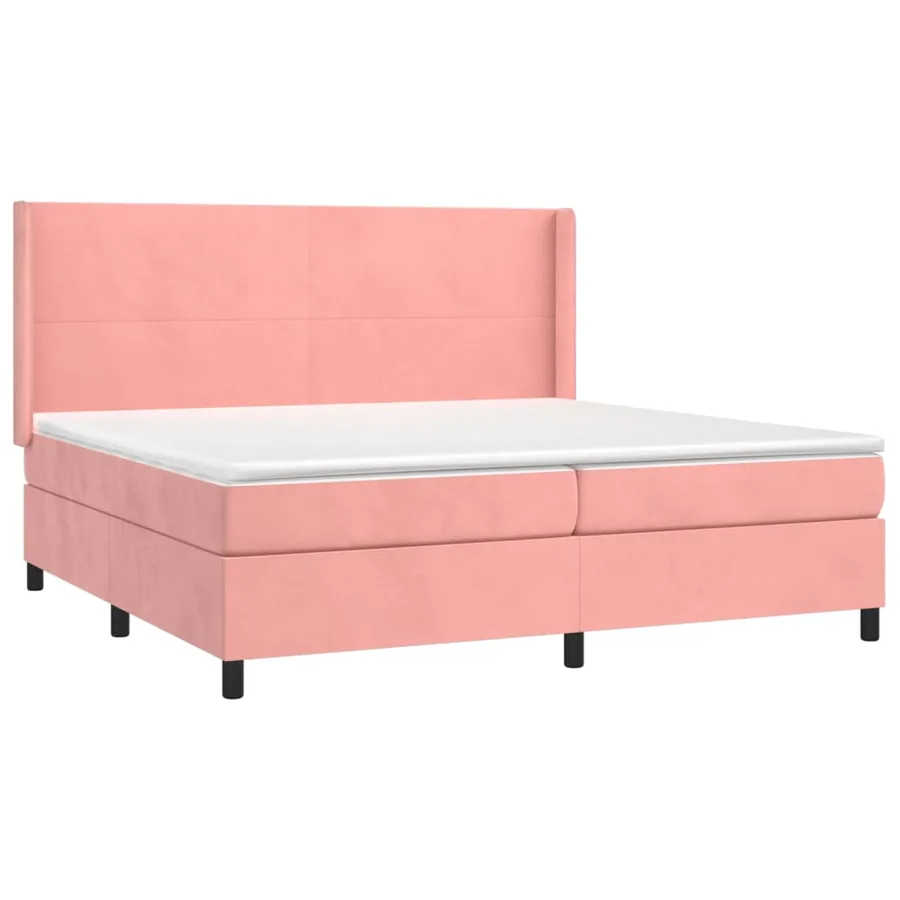 Sommier à lattes de lit avec matelas Rose 200x200 cm Velours - 3