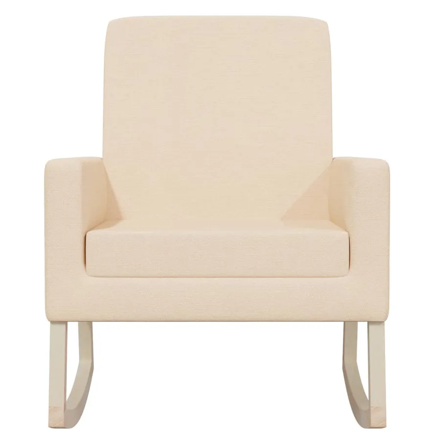 Chaise à bascule Crème Tissu - 3