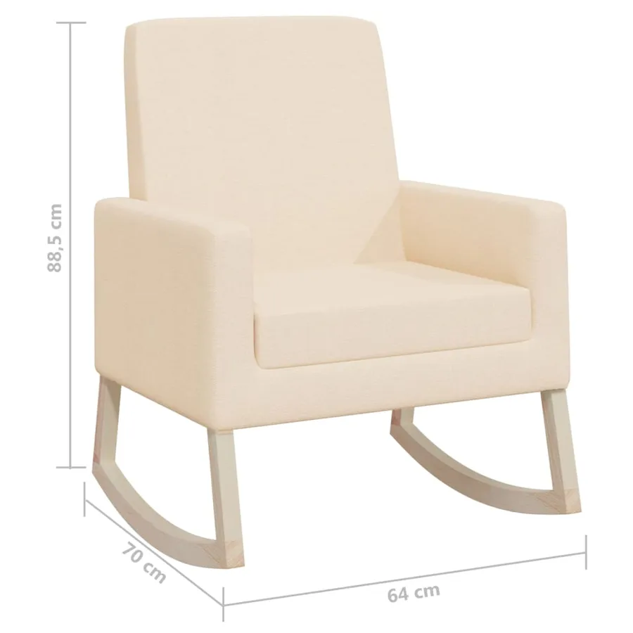 Chaise à bascule Crème Tissu - 8