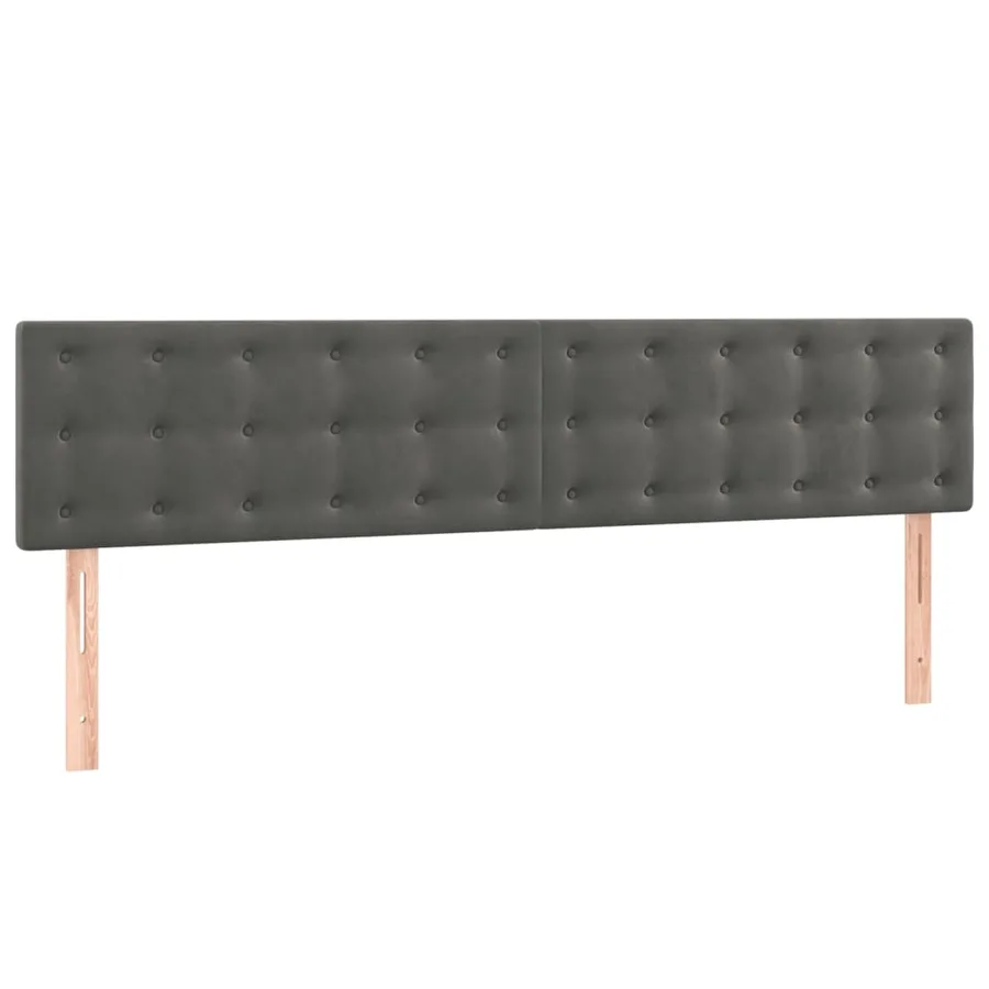 Sommier à lattes de lit et matelas Gris foncé 200x200cm Velours - 6