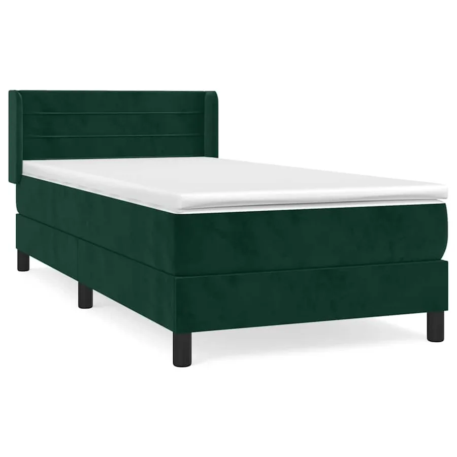 Sommier à lattes de lit et matelas Vert foncé 80x200 cm Velours - 2