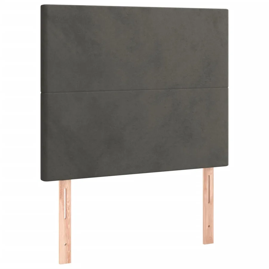 Sommier à lattes de lit et matelas Gris foncé 90x190 cm Velours - 6