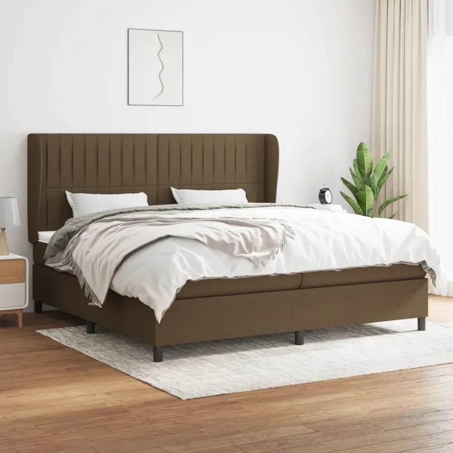 Sommier à lattes de lit avec matelas Marron foncé 200x200 cm
