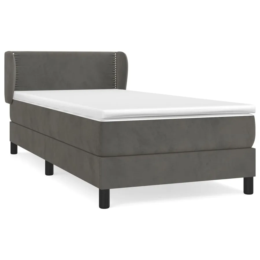 Sommier à lattes de lit avec matelas Gris foncé 100x200 cm - 2
