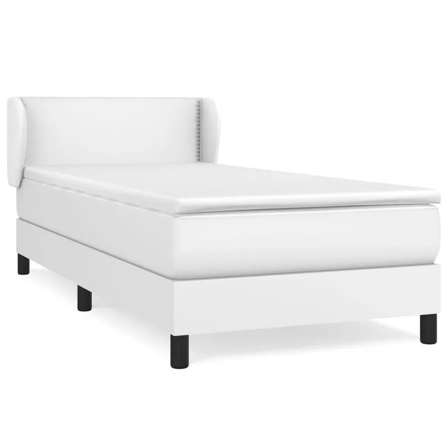 Sommier à lattes de lit avec matelas Blanc 100x200cm Similicuir - 2