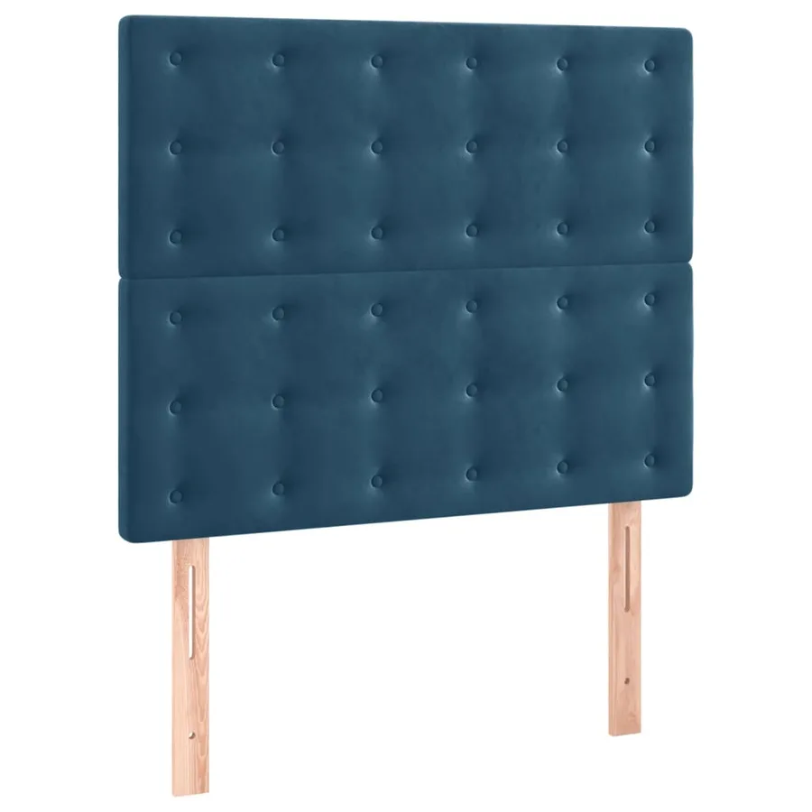 Cadre de lit sans matelas bleu foncé 90x190 cm velours - 8