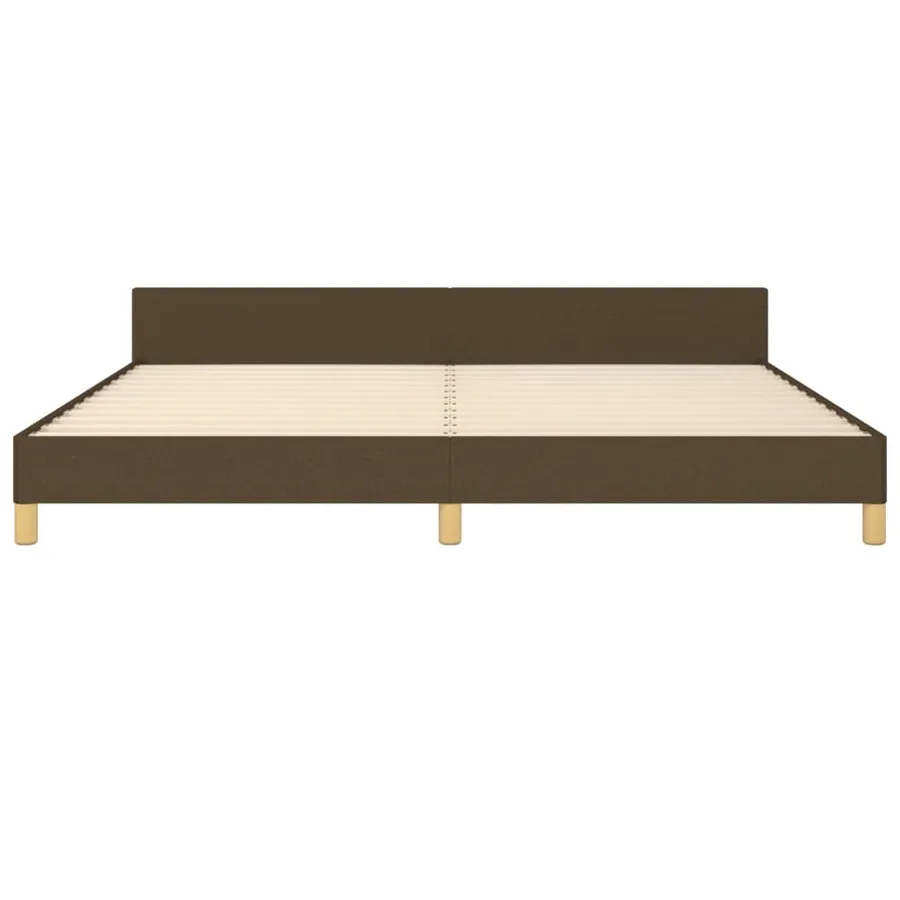 Cadre de lit sans matelas marron foncé 200x200 cm tissu - 6