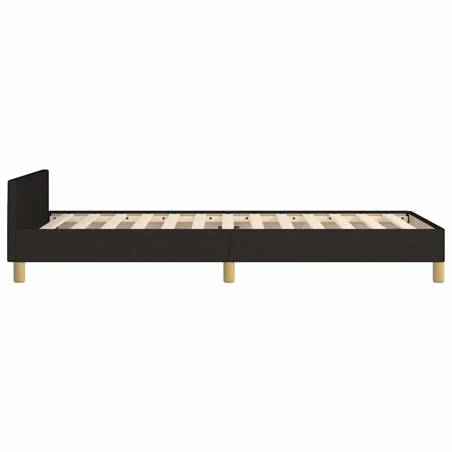 Cadre de lit sans matelas noir 100x200 cm tissu - 7