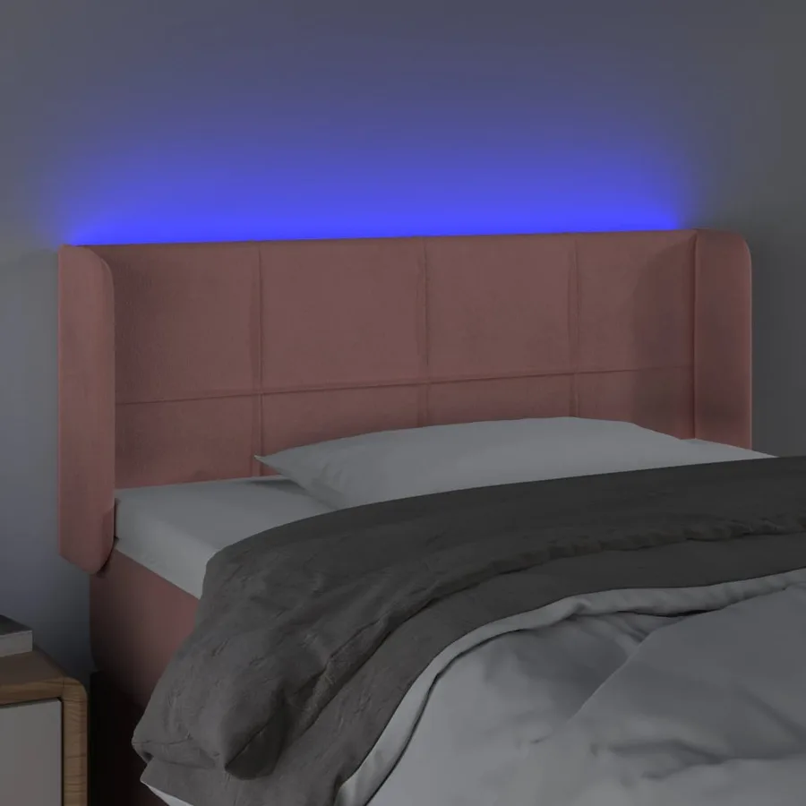 Tête de lit à LED Rose 83x16x78/88 cm Velours - 4