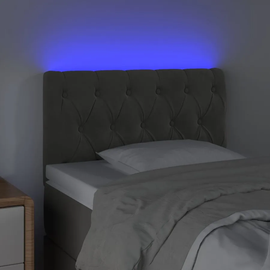 Tête de lit à LED Gris foncé 80x7x78/88 cm Velours - 3