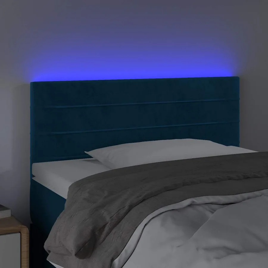 Tête de lit à LED Bleu foncé 80x5x78/88 cm Velours - 3