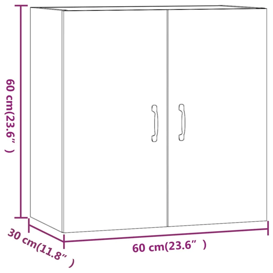 Armoire murale Gris béton 60x31x60 cm Bois d'ingénierie - 9