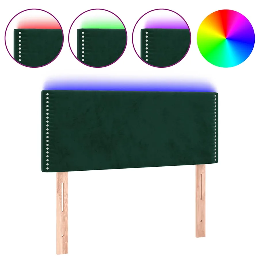 Tête de lit à LED Vert foncé 80x5x78/88 cm Velours - 2