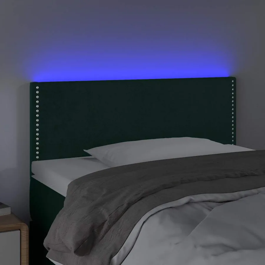Tête de lit à LED Vert foncé 80x5x78/88 cm Velours - 3