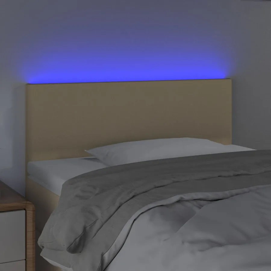 Tête de lit à LED Crème 100x5x78/88 cm Tissu - 3