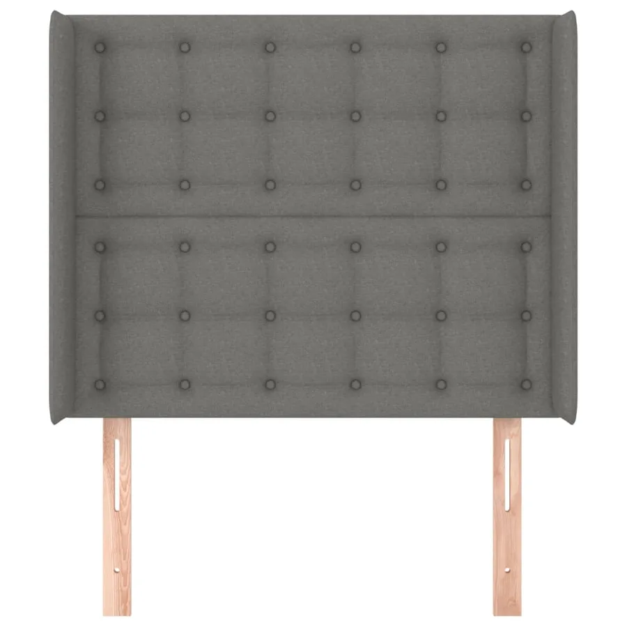 Tête de lit avec oreilles Gris foncé 83x16x118/128 cm Tissu - 3