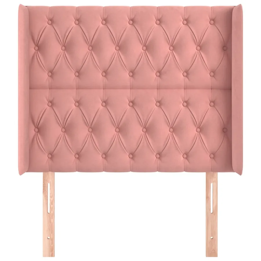 Tête de lit avec oreilles Rose 103x16x118/128 cm Velours - 3