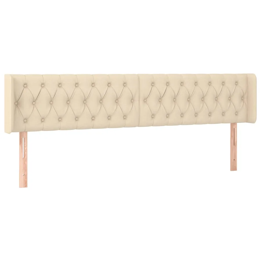 Tête de lit avec oreilles Crème 183x16x78/88 cm Tissu - 2